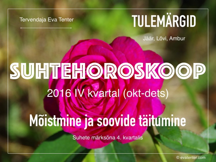 Suhtehoroskoop tulemärgid 4kv 2016